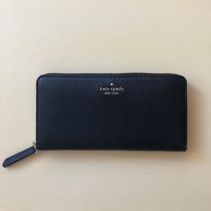 Black Kate Spade large continental wallet